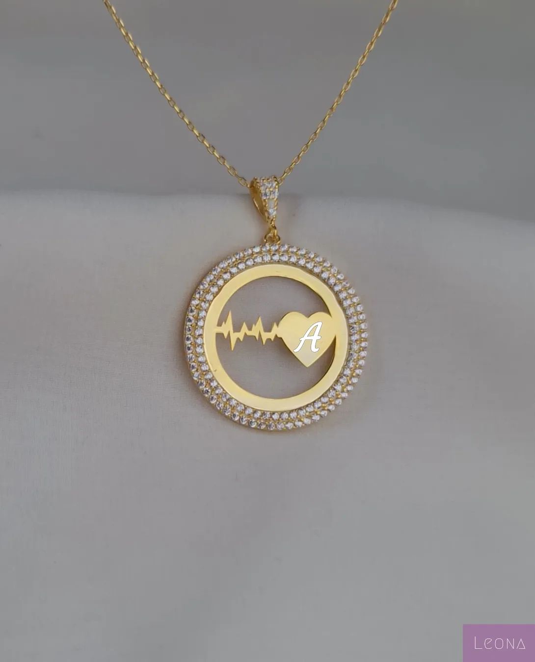 925 Silver Personalized Custom Heartbeat Necklace - Leona Jewelry