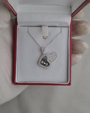 925 Silver Personalized Custom Heart Name Necklace (Silver)