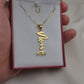 18K Gold Personalized Custom Vertical Style Name Necklace