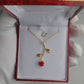 925 Silver Red Rose Necklace