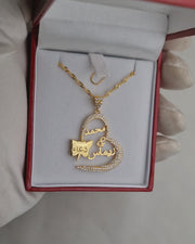 925 Silver Personalized Custom Love Couple Names & Butterfly Necklace