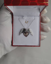 925 Silver Personalized Custom Angel Wings Name Necklace (Silver)