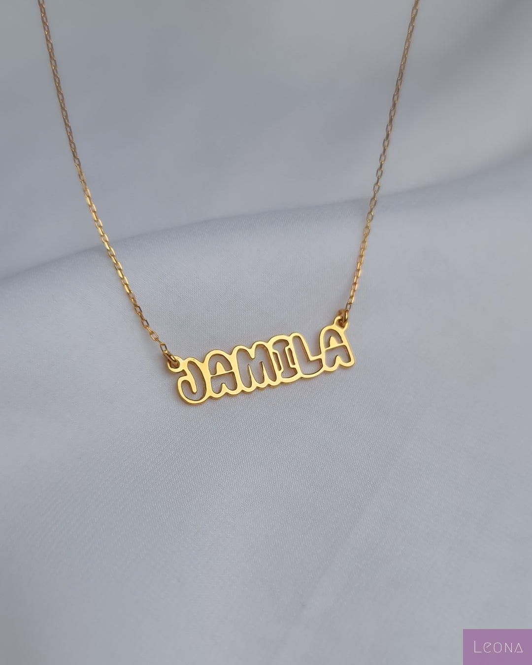 925 Silver Personalized Custom Handmade Name Necklace - Leona Jewelry