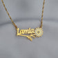 925 Silver Handmade Personalized Custom Floral Name Necklace