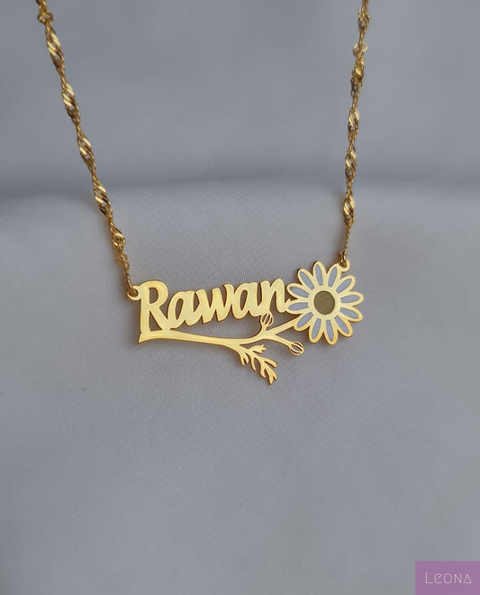 925 Silver Handmade Personalized Custom Floral Name Necklace