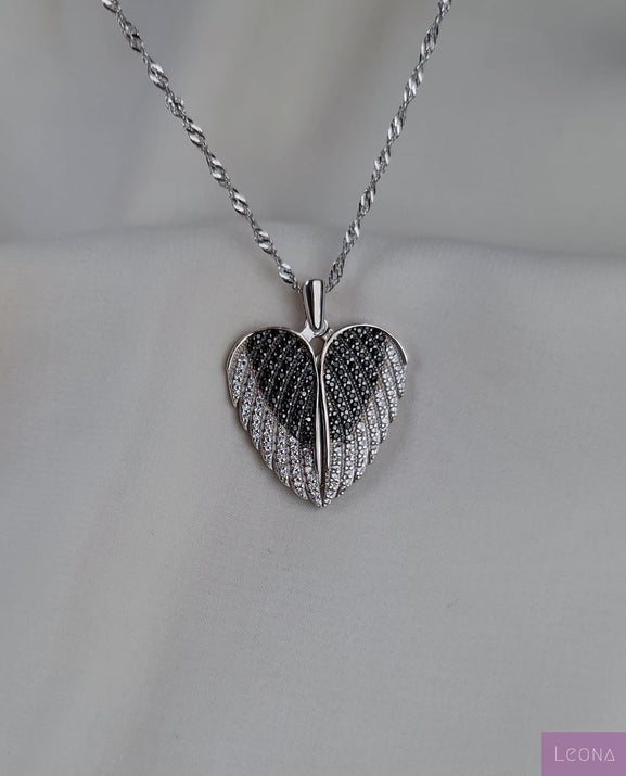 925 Silver Personalized Custom Big Angel Wings Name Necklace