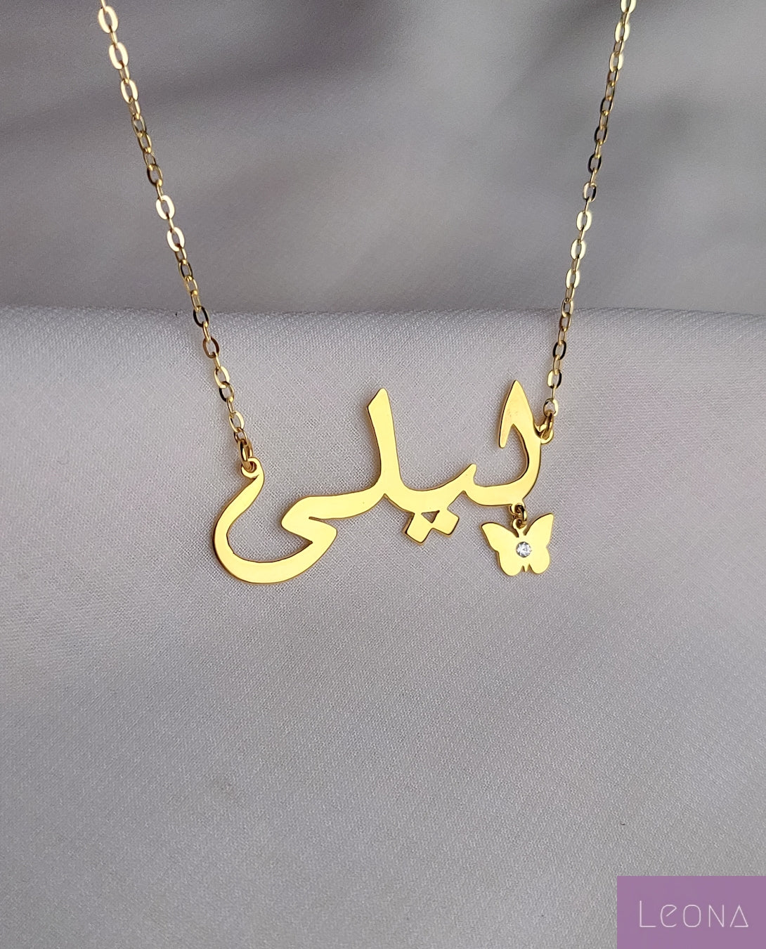925 Silver Personalized Custom Handmade Name Butterfly Necklace - Leona Jewelry