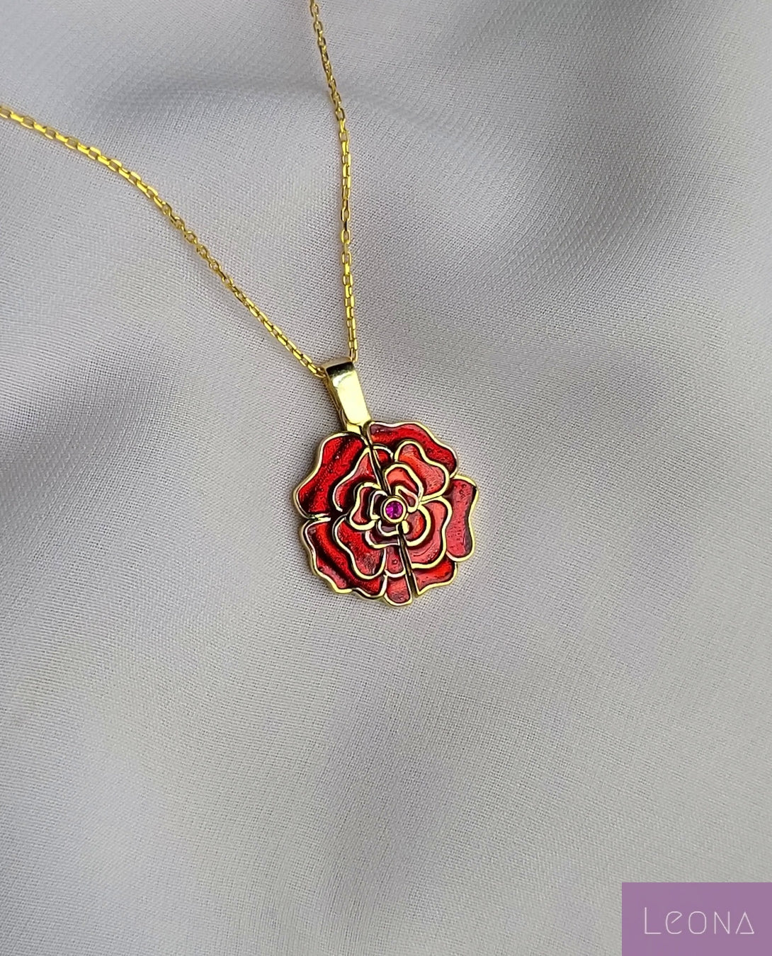 925 Silver Personalized Custom Rose Name Necklace - Leona Jewelry