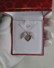 925 Silver Personalized Custom Heart Name Necklace (Silver)